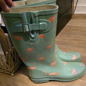 Western Chief Womens Size 9 Rainboots With Flamingos